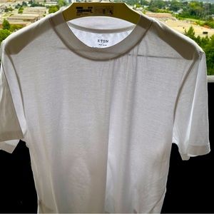 Men's ETON Filo di Scozia T-Shirt  XXL slim fit white quiet luxury 2XL/XL EUC